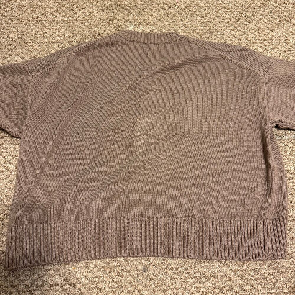 Quince | 100% Organic Cotton Boyfriend Crewneck Sweater in Cafe Au Laif Preppy - Picture 3 of 9